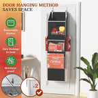 Ofiray-home 2-in-1 Wrapping Paper Organizer Storage, Over Door or Under Bed Organizer with Removable Drawer & 4 Clear Pockets