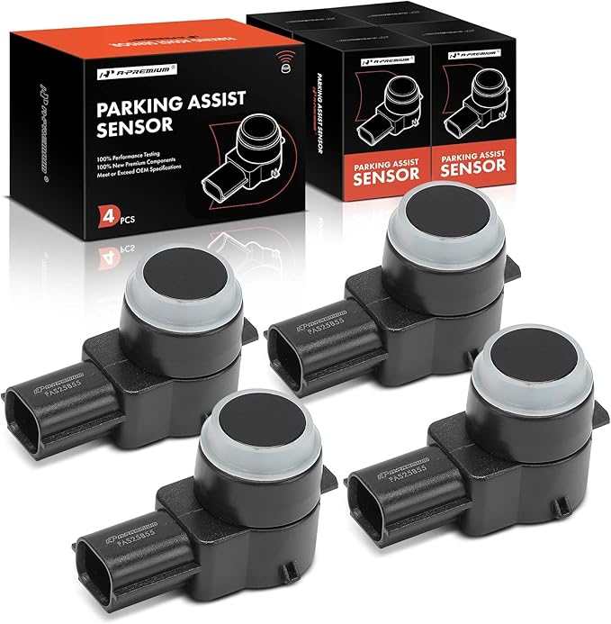 A-Premium 4-PC Rear Reverse Backup Parking Assist Sensor Compatible with Chevy, GMC & Cadillac Models - Silverado 1500 2007-2