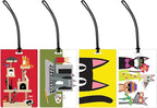 R. Nichols Cat Luggage Tag Set - Sturdy Waterproof Plastic Travel Labels for Baggage, Suitcases, Backpacks, and Diaper Bags, 