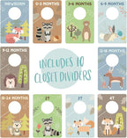 Woodland Closet Clothing Size Dividers / 4" x 6" Closet Organizers for Newborn Baby to 4T Clothes / 10 Forest Animal Baby Clo