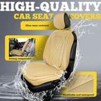 LINGVIDO Car Seat Covers for Front Seats (2 Seats) - Premium Perforated Nappa Leather,Waterproof Shield, Omni-Adapt Fit for S