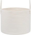 JMvicyroam 115L Extra Large Blanket Basket for Living Room - Woven Cotton Rope Laundry Hamper with Reinforced Handles - Stora