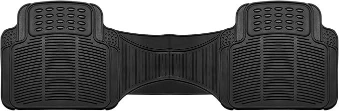 FH Group Car Floor Mats - Heavy-Duty Rubber Floor Mats for Cars, Universal Fit Rear Set, Trimmable Automotive Floor Mats, ClimaProof Floor Mats For Most Sedan, SUV, Truck Floor Mats Black