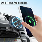 OHLPRO 15W Magsafe Car Mount Charger for iPhone 17, Fast Wireless Charging Magnetic CD Slot Holder with 3M Adhesive Base for Dashboard, Aluminum Shell, Compatible with iPhone 16 15 14 Series, Black