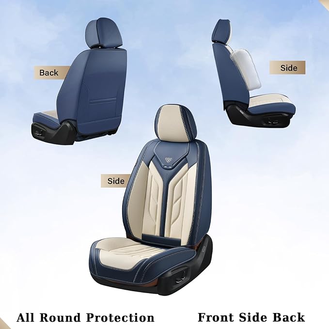 Coverado Car Seat Covers Front Seats Only, Leather Car Seat Protectors, Waterproof Seat Covers for Cars Auto Car Accessories 