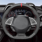 MEWANT Hand Stitched Steering Wheel Cover Wrap for Chevrolet Camaro 2017-2022 Steering Wheel Accessories for Chevrolet Camaro 2017-2022