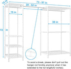 Ulif E10 Clothes Rack（With Stretchable Hanger Rod）Freestanding Clothing Racks for Hanging Clothes，Adjustable Closet Organizer