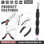 3PCS Electrical Disconnect Pliers for Cars,3 Type Multi-Purpose Electrical Connector Pliers Set Disconnects Connectors/Hose/S