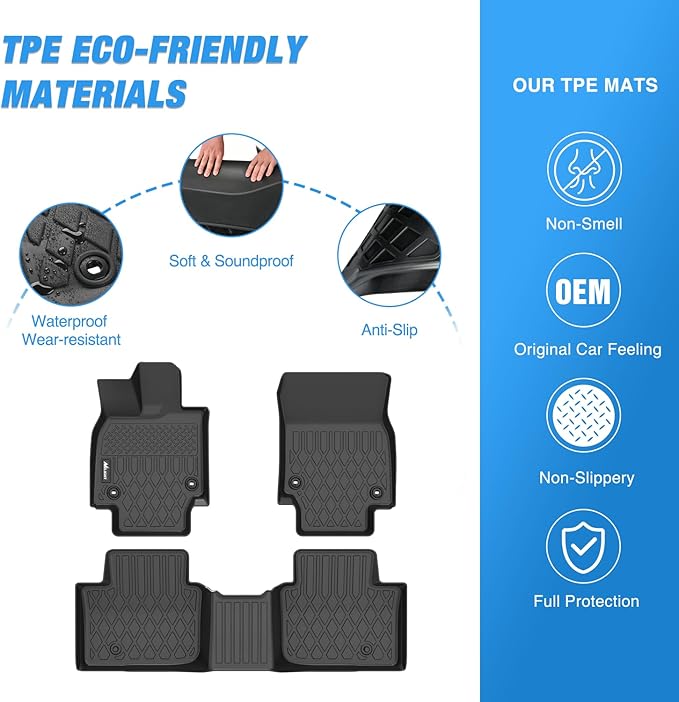 Nilight TPE Floor Mats for Toyota Crown 2023 2024 2025 2026 / Toyota Crown Signia 2025 2026, All Weather Custom Fit Heavy Duty Floor Liners