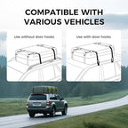 WELKIN Heavy Duty Rooftop Cargo Carrier Bag - 15 Cubic Waterproof Car Roof Bag for All Vehicles with/Without Rack - Includes Anti-Slip Mat, 6 Door Hooks, TSA Lock & Storage Bag - Reinforced Straps