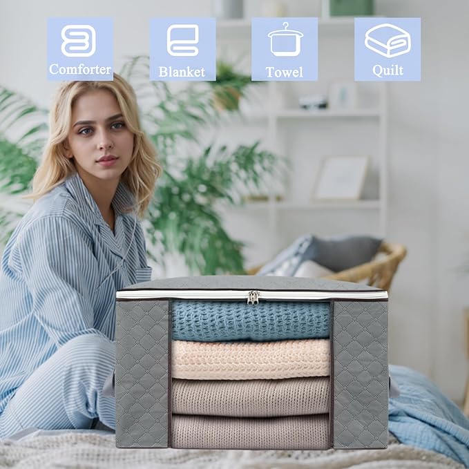 combocube 3 Pack Comforter Storage Bag and 3 Pack Clothes Storage Bins
