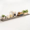 60 Inch Long Wood Floating Shelf,Solid Rustic Reclaimed Barnwood Planks 8 Inch Deep Floating Wall Mounted Shelves with Invisi