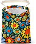 Car Trash Bag Hanging No Snap Small Garbage Bag for Car Back Seat Cute Printed One-handed Strap Trash Bags Car Accessories-Hippie Flower Car Trash Bags