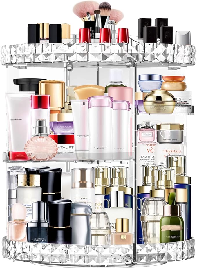 Makeup Organizer 360 Degree Rotating 7 Adjustable Layers Large Capacity Cosmetic Organizer Transparent Make Up Organizers and