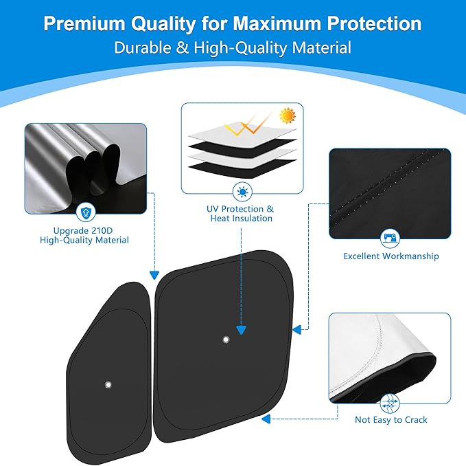 Front Windshield ＆ Side Window Sun Shade for 2014-2025 Dodge RAM ProMaster Full Size Cargo Van, Foldable Window Sunshade Sun Visor Protector, Window Shades Blocks UV Rays Heat, Pack of 5