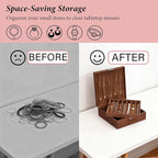 BEWISHOME Jewelry Boxes for Women, 2-Layer Necklace Organizer Box, Modern Style Jewelry Organizers and Storage with Removable