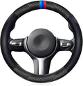 Carbon Fiber Pattern Steering Wheel Cover Sports Steering Wheel High-Grade Leather Set for X1 X3 X5 M