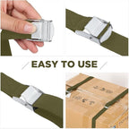 Riakrum 15 Pack 16 Feet Lashing Straps Adjustable Kayaks Tie Down Cam Buckle Straps with Buckles up to 250lbs for Cargo, Luggage, Motorcycles, Truck, Car Roof Rack, Sup Surfboard(Army Green)