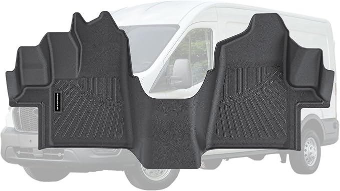 Weatherbeater Heavy-Duty All-Weather Floor Mats - Custom Fit for 2015-2021 Ford Transit 150/250/350/350HD w, Durable Floor Liners with Raised Edges Front Row 2pcs
