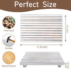 Modern White Wood Pedestal Stand for Bathroom Tray Kitchen Counter Decor Bathroom Sink Accessories Decorative Wooden Risers f