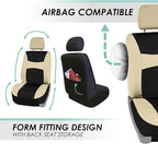 FH Group Car Seat Covers Full Set Cloth - Universal Fit, Automotive Seat Covers, Low Back Front Seat Covers, Airbag Compatibl