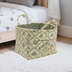 Boho Fabric Storage Basket, Large Capacity Laundry Basket, 12.2'' x 10.23'' x 10.23'' Collapsible Laundry Hamper with Easy Ca
