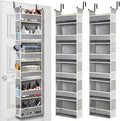 2 Pack Over The Door Hanging Organizer 6-Shelves and 12 Side Pockets, Over The Door Storage for Bathroom and Bedroom, Back of