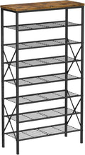 8 Tiers Tall Shoe Rack Organizer, Large Capacity Shoe Rack Holds 32 Pairs of Shoes, Durable and Stable, Adjustable Metal Shel