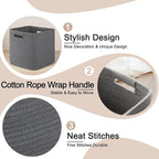 OIAHOMY Storage Cubes 11 Inch Storage Bins-3 Pack, Cotton Rope Woven Baskets for Organizing, Square Baskets for Shelves Organ