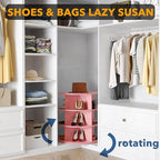 SpaceAid 3 Tier Rotating Shoe Rack Tower, Spinning Shoe Display Lazy Susan, Revolving 360 Shoe Rack Storage Round Carousel, V