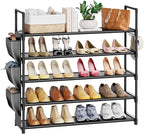 VILICK 5 Tier Shoe Rack with Hook and Side Pocket,Shoe Organizer Space Saver Storage for 20-25 Pair Shoe Storage Shelf Sturdy