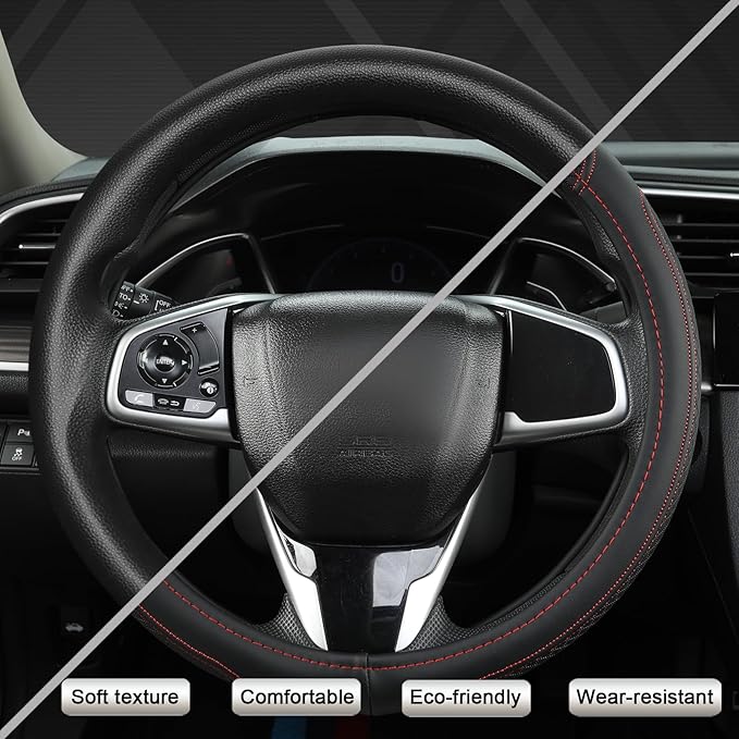 West Llama Customized Auto Car Steering Wheel Cover for Honda Accord Civic CR-V HR-V Pilot Fit Passport Odyssey 14.5-15inch(B