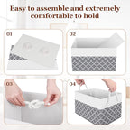 Fab totes Storage Bins [4-Pack], Foldable Storage Baskets for Organizing Toys, Books, Shelves, Closet, Large Storage Box with