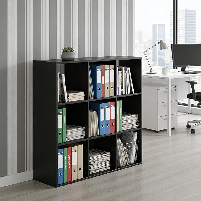 9 Cube Storage Organizer, Reversible Bookcase Shelf, Open Cube Bookshelf, Large Modern Storage for Living Room, Bedroom & Off