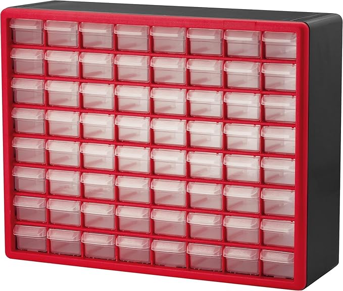 Akro-Mils 64-Drawer Plastic Drawer Storage Cabinet for Garage Organization, Bead Organizer, Building Bricks Storage, Teacher 
