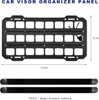 Car Visor Organizer MOLLE Panel, Auto Modular Storage Shelf MOLLE Panel with Mounting Straps, Rigid Tactical Gear Storage Rack EDC Pouch Tool for Most Vehicle Sun Visors (Visor Panel)