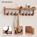 Evermagin 35" Coat Rack Wall Mount with Shelf, 4 in 1 Wall Mounted Coat and Key Hanger with 13 Hooks, Entryway Key Holder wit