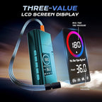 180psi Tire Inflator Portable Air Compressor,26000mah Air Pump For Car Tires,5x Fast Bicycle Pump With Digital Lcd Pressure Gauge/Led Light/Power Bank, Bike, Motorcycle(Blue）