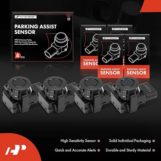 A-Premium 4-PC Reverse Backup Parking Assist Sensor Compatible with Select Honda Models - Odyssey 2011-2017, Pilot 2012-2015