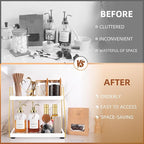 DWTS Coffee Bar Accessories,Coffee Station Organizer with Multi-Functional,CoffeeBar Decor for Accessories,2 Tier Wooden Shel