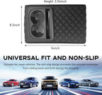 Car Center Console Armrest Pillow, 14"×8.3" Memory Foam Auto Armrest Box Cover with Cup Holder & Phone Holder, Waterproof Leather Arm Rest Protector Cushion, Car Accessories (Diamond Pattern)