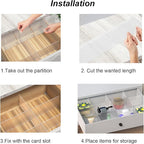 Onerbuy 8pcs Adjustable Grid Drawer Dividers DIY Plastic Closet Separator Tidy Organizer Container 32.5 * 7cm/ 12.8 * 2.8inch