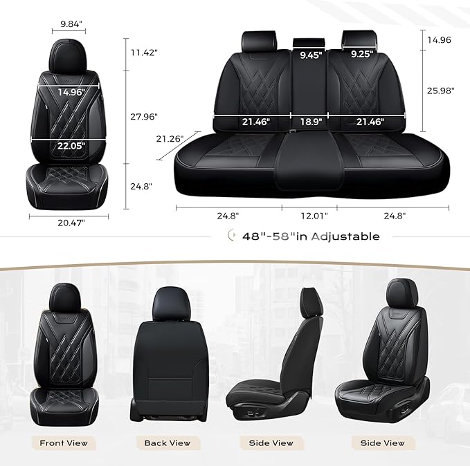 Coverado Car Seat Covers, Front Covers for Cars, Car Seat Cover Front Seats, Automotive Seat Cover, Waterproof, Leather Car S