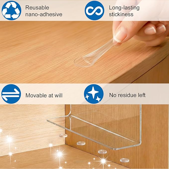 SortNStore Shelf Dividers for Closet Organization: 10" Tall x 16" Deep, Deeper Adhesive Separators Features Acrylic Material 