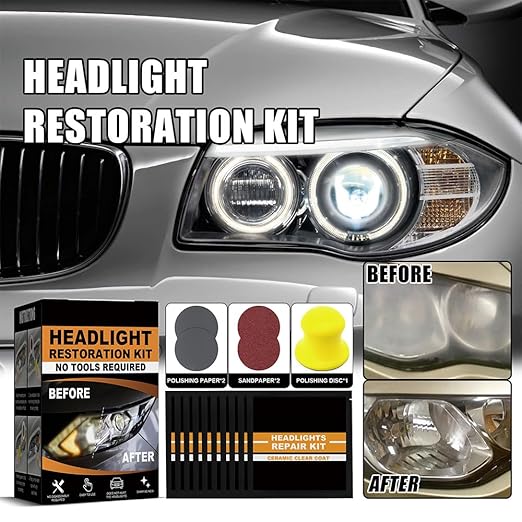 Restowipes Headlight Restoration Kit, 3 Wipes to Restore Clarity, Removes Yellowing & Oxidation, Restore Headlights to Like-N