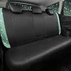 CAR PASS Universal Mint Leather Lace Car Seat Covers Full Set for Women Girls, Waterproof Car Floor Mats Carpet, Glitter Stee