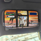 Sunset Palm Trees Car Sun Visor Organizer Anti Slip Car Sun Visor Storage Bag Easy to Store Cars Accessories Keep Tidy Universal for SUV Truck Van