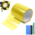 Lypumso Color Transform Light Filters, DIY Self Adhesive Car Light Tint Repair Tape for Headlight Fog Tail Lights, Transparent Outdoor Lights Window Home Decor Vinyl Wrap Film (Yellow, 4in x 20ft)