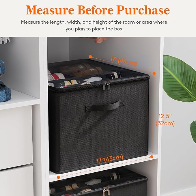 Lifewit Shoe Storage Organizer for Closet, Fabric Large Shoe Box Storage Containers with Clear Cover, Foldable Bins for Boots