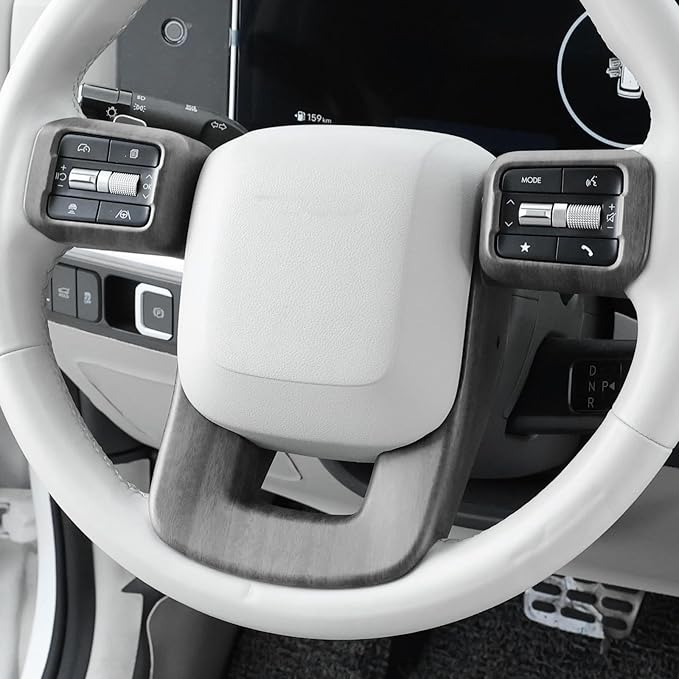 YOUTOOCAR Steering Wheel Cover Trim Compatible with Hyundai Santa Fe 2024-2026 Hyundai Palisade 2026 Hyundai IONIQ 9 Accessories (Wood Grain)